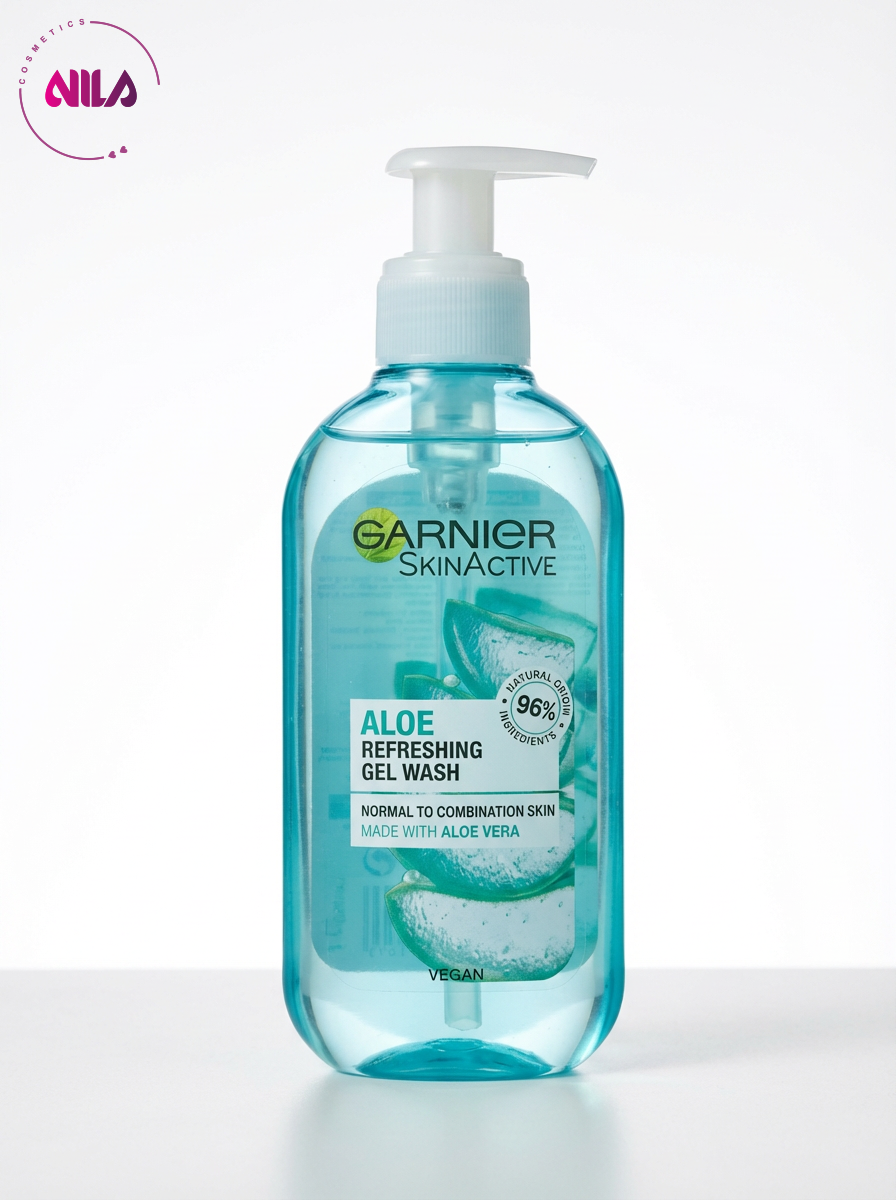 ژل شستشوی صورت گارنیر مدل آبرسان با عصاره آلوئه ورا و هیالورونیک اسید حجم 200 میلی لیتر